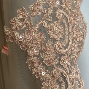 Elegant Lace bridal veil Embroidered Fabric